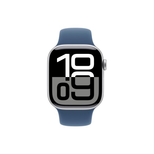 Apple Watch Series 10, 42 мм, корпус из алюминия цвета серебристый, спортивный ремешок, размер M/L