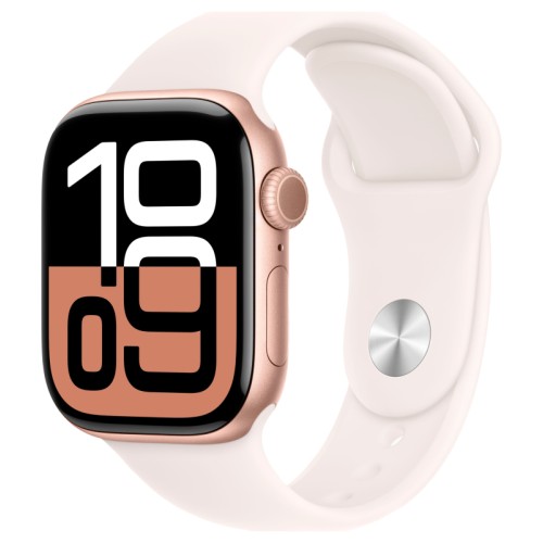 Apple Watch Series 10, 42 мм, корпус из алюминия цвета «розовое золото», спортивный ремешок, размер M/L