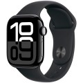 Apple Watch Series 10, 42 мм, корпус из алюминия цвета «чёрный глянец», спортивный ремешок, размер S/M
