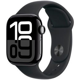 Apple Watch Series 10, 42 мм, корпус из алюминия цвета «чёрный глянец», спортивный ремешок, размер M/L