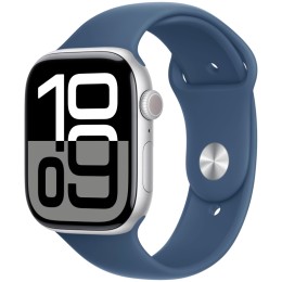 Apple Watch Series 10, 46 мм, корпус из алюминия цвета серебристый, спортивный ремешок, размер M/L