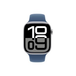 Apple Watch Series 10, 46 мм, корпус из алюминия цвета серебристый, спортивный ремешок, размер M/L