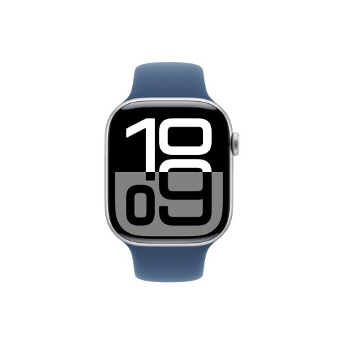 Apple Watch Series 10, 46 мм, корпус из алюминия цвета серебристый, спортивный ремешок, размер M/L