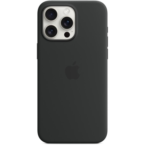Чехол Apple MagSafe для iPhone 15 Pro Max, силикон, Чёрный