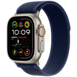 Apple Watch Ultra 2 GPS + Cellular, 49 мм, корпус из бежевого титана, ремешок Trail синего цвета, размер M/L