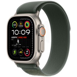 Apple Watch Ultra 2 GPS + Cellular, 49 мм, корпус из бежевого титана, ремешок Trail зелёного цвета, размер M/L