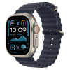 Apple Watch Ultra 2 GPS + Cellular, 49 мм, корпус из бежевого титана, ремешок Ocean тёмно-синего цвета