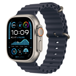 Apple Watch Ultra 2 GPS + Cellular, 49 мм, корпус из бежевого титана, ремешок Ocean тёмно-синего цвета