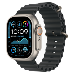 Apple Watch Ultra 2 GPS + Cellular, 49 мм, корпус из бежевого титана, ремешок Ocean чёрного цвета
