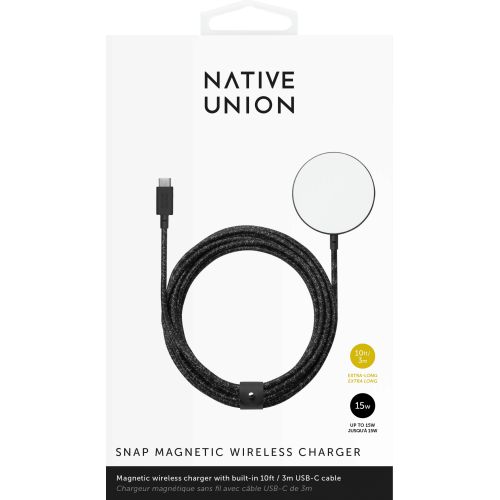 SNAP CABLE Беспроводное зарядное устройство, с кабелем USB-C 3м, цвет: космос