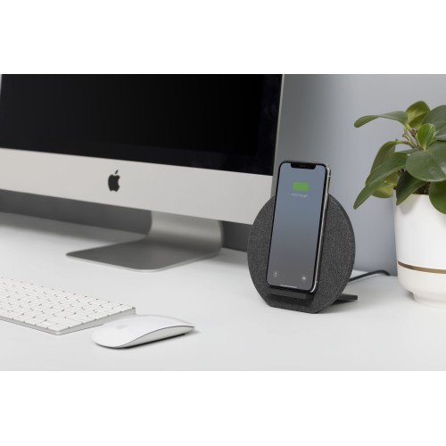 DOCK WIRELESS FABRIC БЗУ стандарта Qi, мощность 10W, с подставкой, цвет:серый