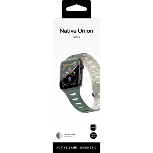 Ремешок для часов APPLE WATCH Magnetic 42/44/45/49MM, зеленый/серый