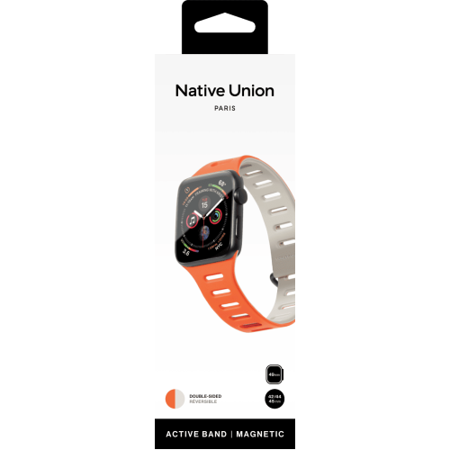 Ремешок для часов Apple Watch,Magnetic 42/44/45/49MM, оранжевый/серый