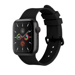Ремешок для часов Apple Watch  44мм, cиликоновый черный