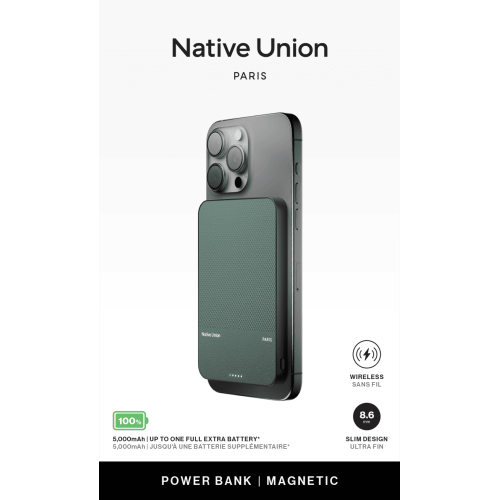 (Re)Classic Magnetic Power Bank 5000mAh, зеленый