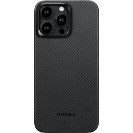 Чехол Pitaka MagEZ Case 4 для iPhone 15 Pro Max (6.7"), кевлар (арамид), узкое плетение, черно-серый