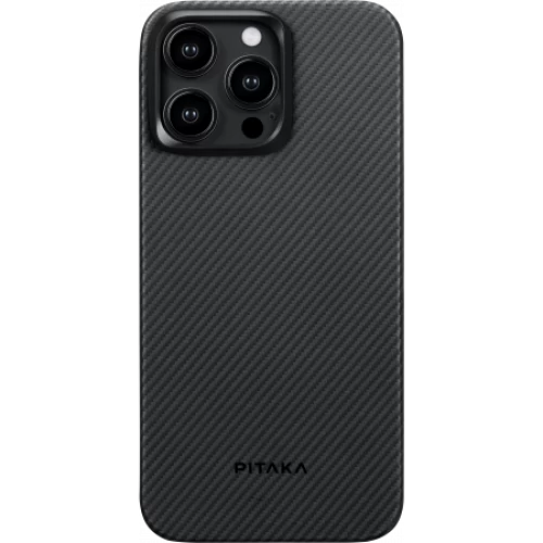 Чехол Pitaka MagEZ Case 4 для iPhone 15 Pro Max (6.7"), кевлар (арамид), узкое плетение, черно-серый