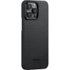 Чехол Pitaka MagEZ Case 4 для iPhone 15 Pro Max (6.7"), кевлар (арамид), узкое плетение, черно-серый