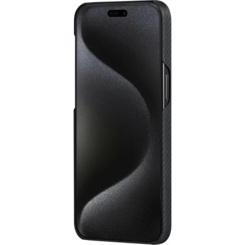 Чехол Pitaka MagEZ Case 4 для iPhone 15 Pro Max (6.7"), кевлар (арамид), узкое плетение, черно-серый