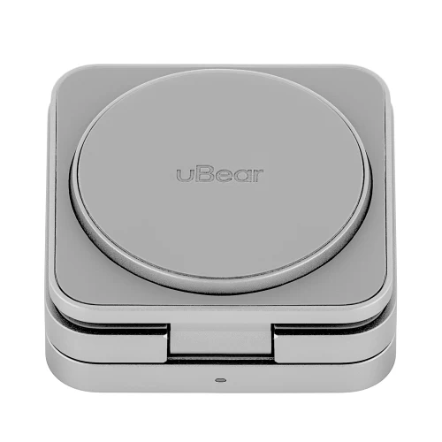 Беспроводное зарядное устройство uBear Balance  с поддержкой MagSafe, серебристый