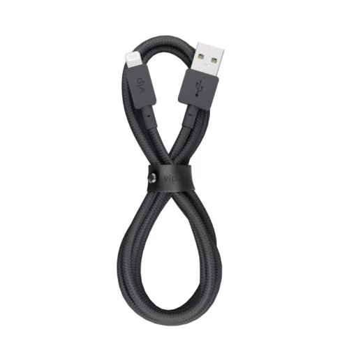 Дата-кабель VLP Nylon Cable USB A - Lightning MFI, 1.2м, черный