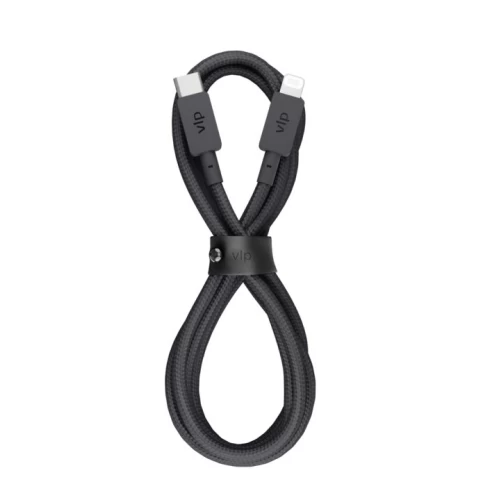 Дата-кабель VLP Nylon Cable USB С - Lightning MFI, 1.2м, черный