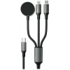 Дата-кабель VLP Dragon Cable 3 in 1 USB С - USB-C+Lightning+Watch, 1.2м, серый космос