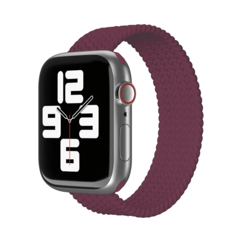 Ремешок нейлоновый плетёный VLP для Apple Watch 38/40/41, L/XL, 2шт, марсала