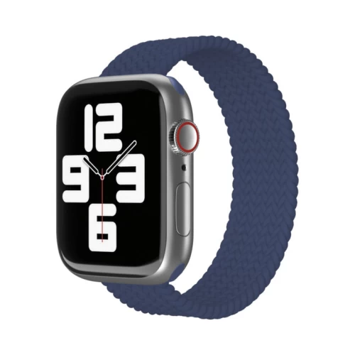 Ремешок нейлоновый плетёный VLP для Apple Watch 38/40/41, L/XL, 2шт, тёмно-синий