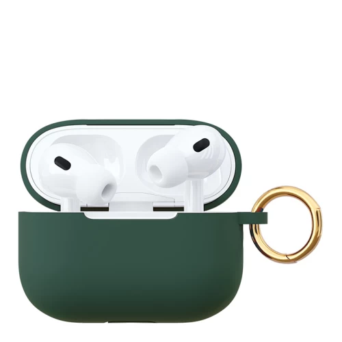 Чехол силиконовый VLP Soft Touch, с кольцом, для AirPods Pro 2 (2022), темно-зеленый