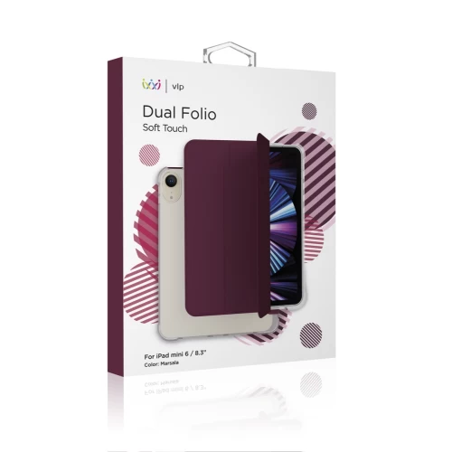 Чехол защитный VLP Dual Folio для iPad mini 6 2021, марсала