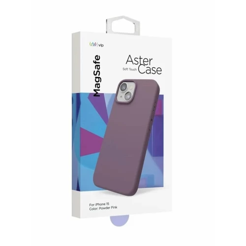 Чехол защитный VLP Aster Case с MagSafe для iPhone 14/15, пудровый