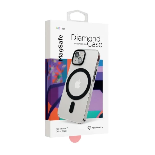 Чехол защитный VLP Diamond Case с MagSafe для iPhone 14/15, черный