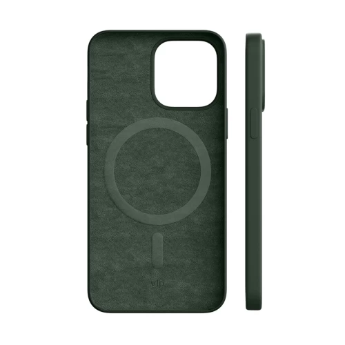 Чехол защитный VLP Silicone case с MagSafe для iPhone 14 Pro, темно-зеленый