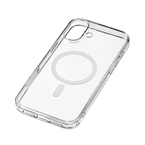 Чехол защитный uBear Real Mag Case для iPhone 16 Plus, MagSafe совместимый, усиленный, прозрачный