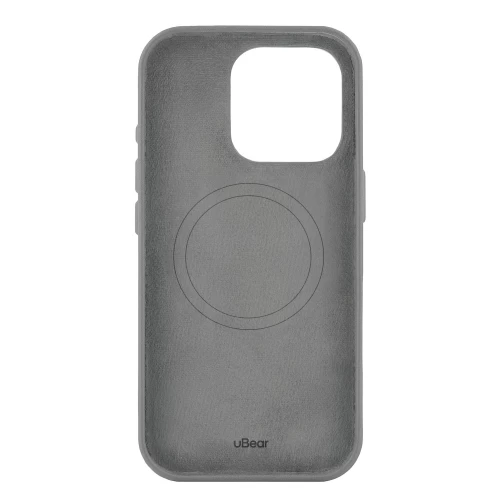 Чехол защитный uBear Capital Case для iPhone 16 Pro, натуральная кожа, MagSafe совместимый, серый