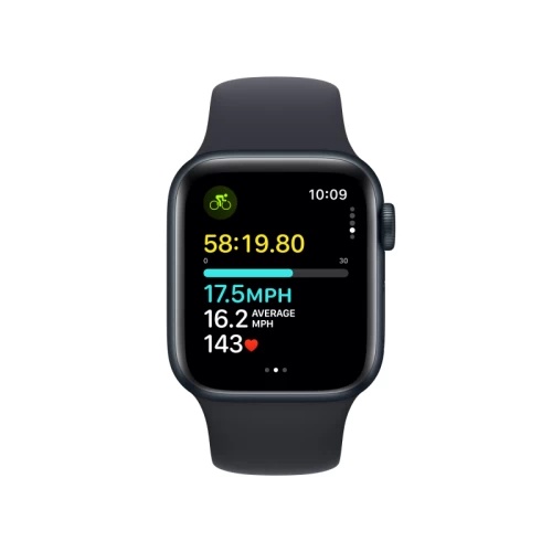 Apple Watch SE 2023, 40 мм, корпус из алюминия цвета «Тёмная ночь», спортивный ремешок, размер M/L