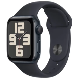 Apple Watch SE 2023, 44 мм, корпус из алюминия цвета «Тёмная ночь», спортивный ремешок, размер S/M