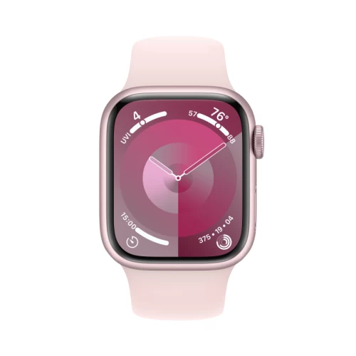 Apple Watch Series 9, 45 мм, корпус из алюминия цвета «Розовый», спортивный ремешок, размер M/L