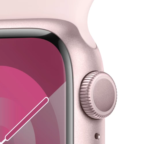 Apple Watch Series 9, 45 мм, корпус из алюминия цвета «Розовый», спортивный ремешок, размер M/L